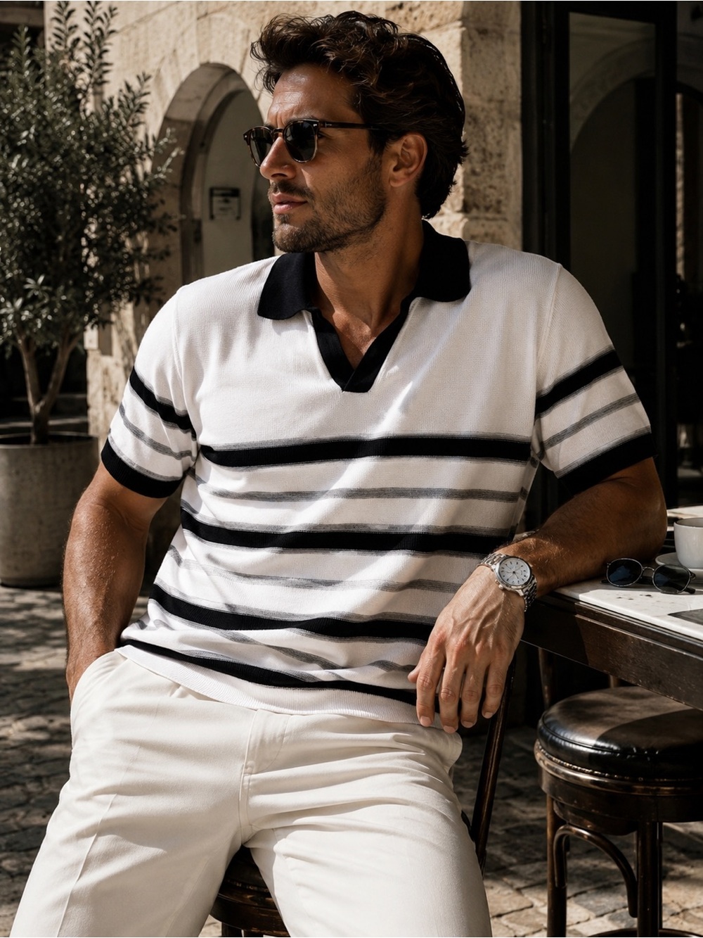 Frederick Anderson Copenhagen Knit Polo Sweater Shirt Men’s‎ Large danish cotton